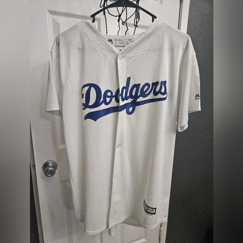 Majestic Dodgers White Jersey